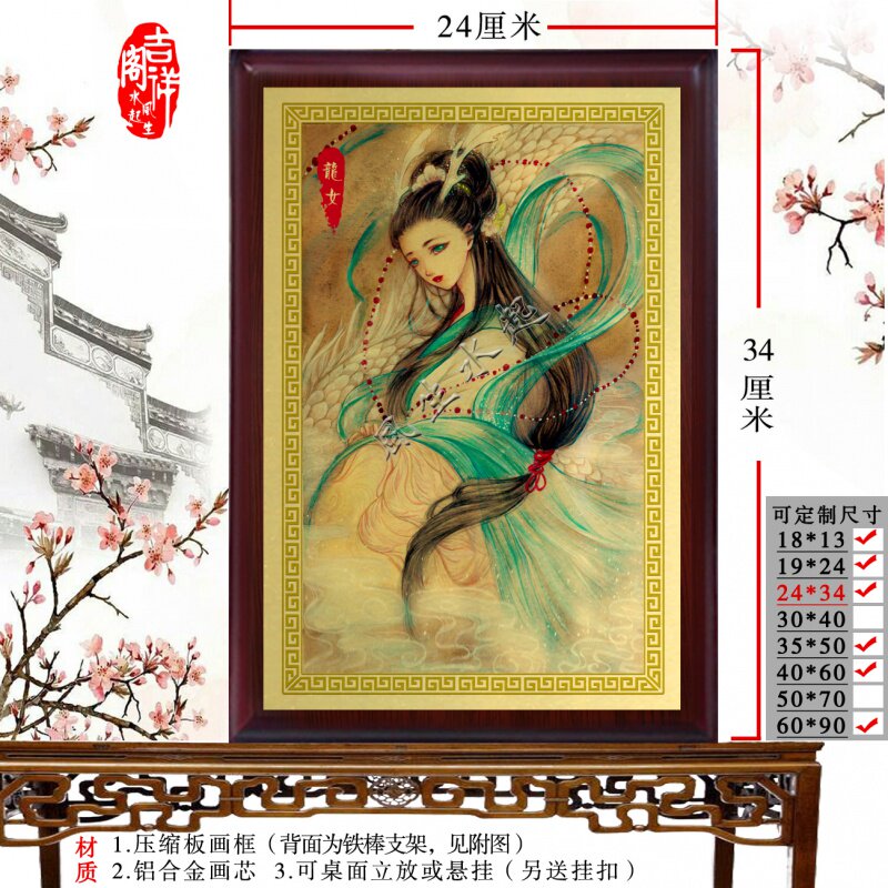 Portrait of the dragon lady with a female portrait of the dragon.