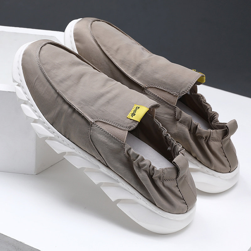 Summer canvas shoes men's shoes Korean version all-match sneakers trend cloth shoes men's casual slip-on lazy beanie shoes