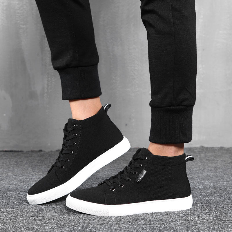 High tube shoes men's casual shoes summer 2022 new all-match sports breathable canvas shoes men's shoes increase sneakers