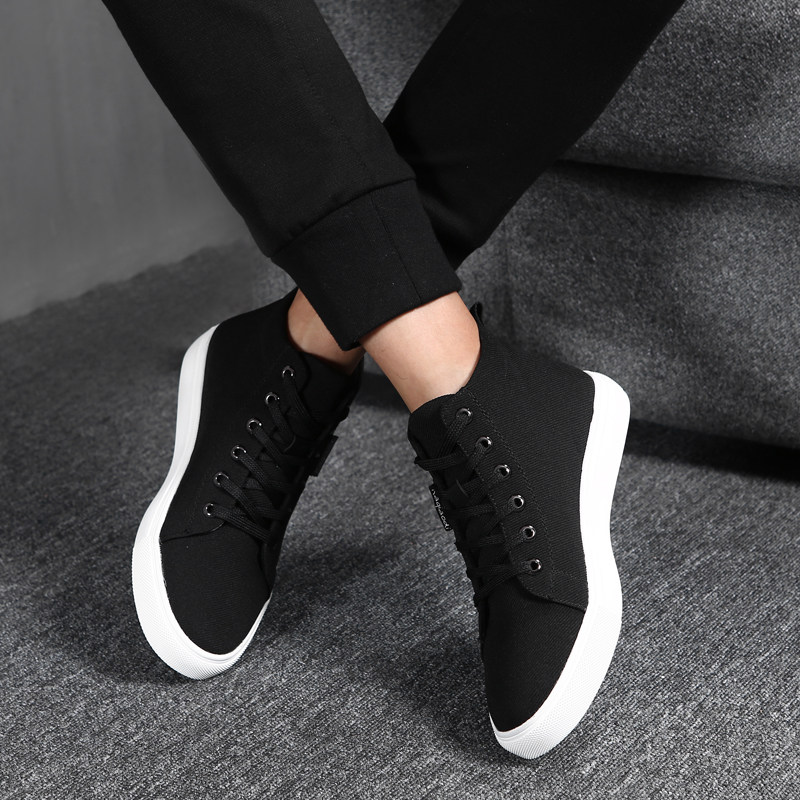 Shoes men's 2022 autumn and winter new canvas shoes men's trendy shoes sports tall men's casual fleece warm skate shoes
