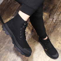 Martin boots mens high-top shoes Mens boots spring and summer mens shoes British style tooling boots tide mid-help boots new breathable