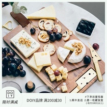  (1)Spanish DOIY retro dessert cutting fruit cutting board Nordic solid wood cutting board with knife can be suspended