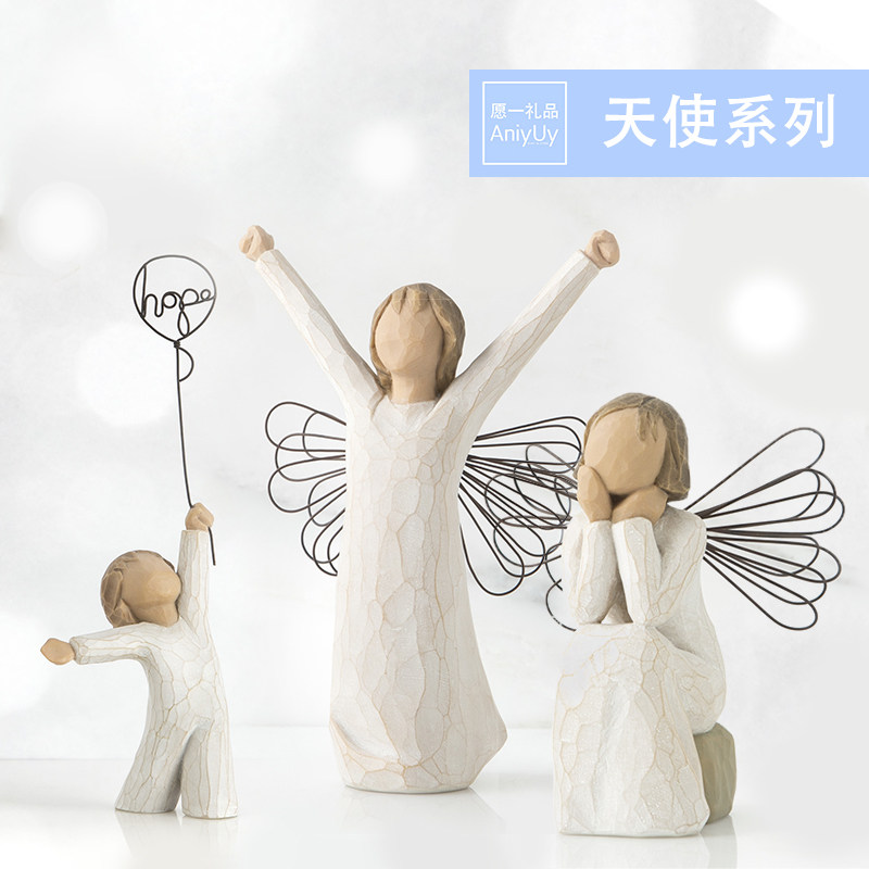 May A Gift) American Willow Tree Angel Figure Statue Gift Box Creative Blessings Holiday Gifts