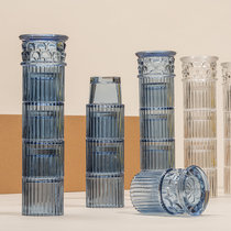 Wish 1) Spanish doiy minimalist vintage Roman columns stacked cup glass fruit juice water cup living room set cup