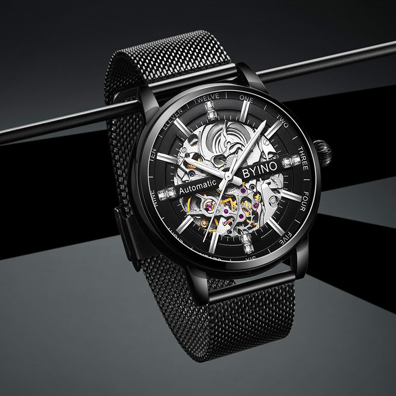 Watch men's mechanical watches fully automatic waterproof luminous hollowed-out double tourbillon 2020 new student sports men's watches