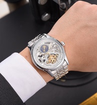 Chillo Watches Mens 2020 New Fully Automatic Mechanical Watch Hollowed-out Tourbillon Steel Band Student Male Watch