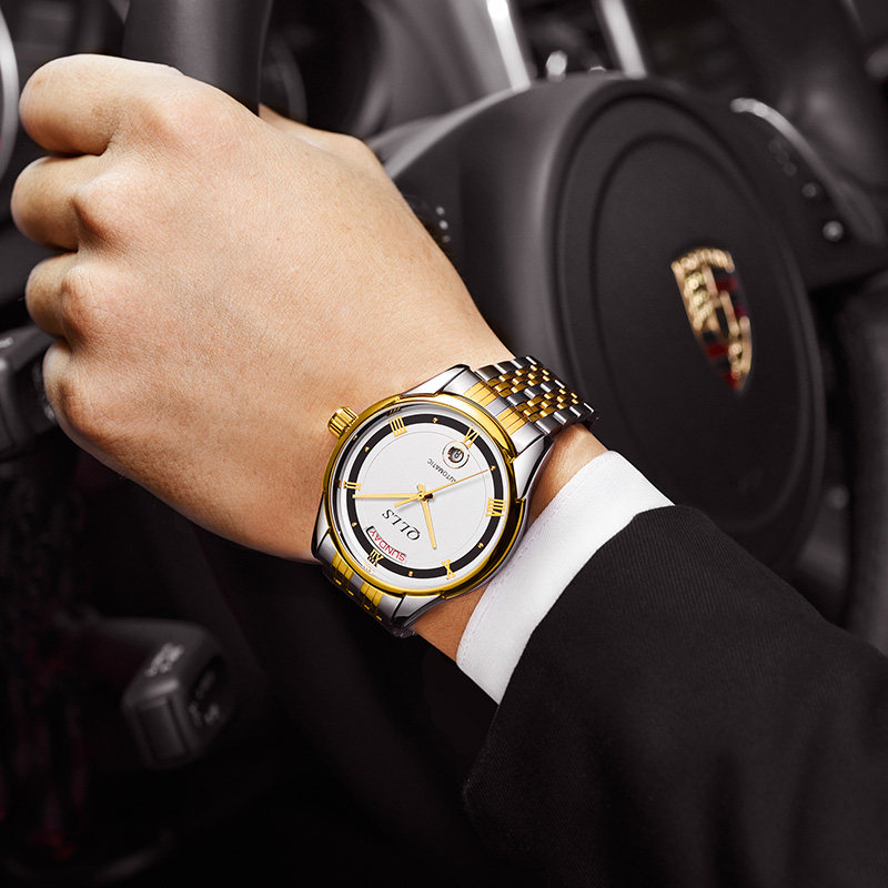 Watch men's automatic mechanical watch trend hollowed double tourbillon 2020 new waterproof student calendar male watch