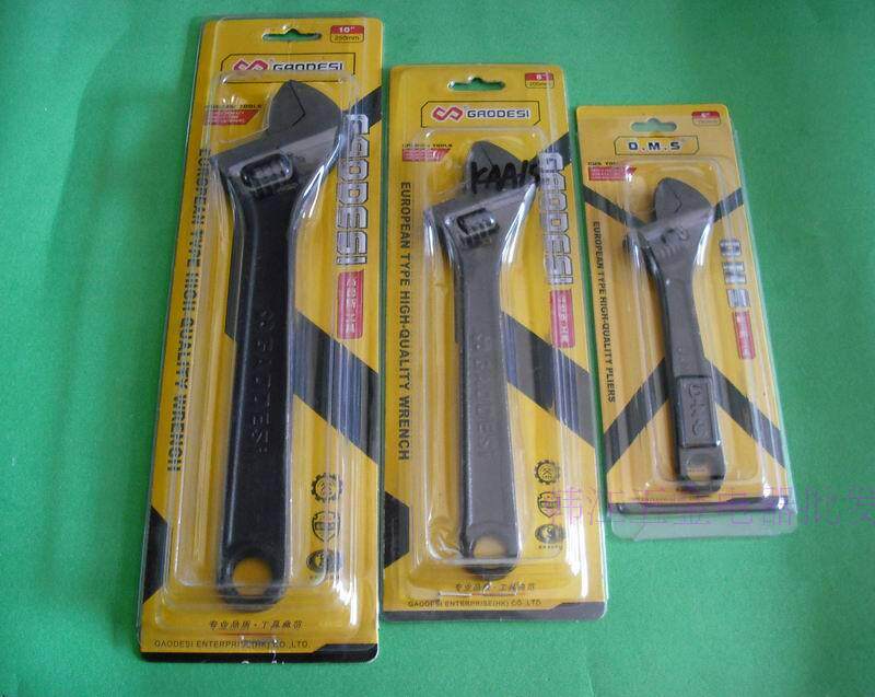 香港高德斯高档发黑活动扳手6 8 10 12 15 活络扳手工具