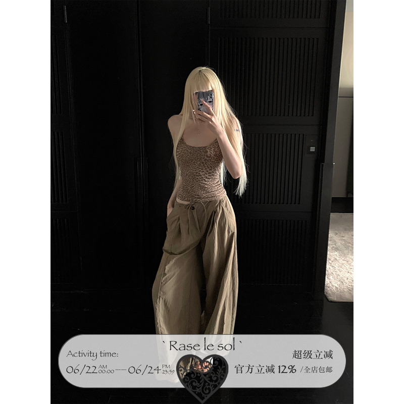Rase Le Sol'Shuttle City' American-Style Loose Wide-Leg Pants, Lazy and Relaxed Casual Floor-Length Pants Rase Le Sol'Shuttle City' American-Style Loose Wide-Leg Pants, Lazy and Relaxed Casual Floor-Length Pants