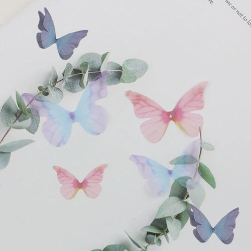 Прозрачный однослойный тюль, бабочка, имитация мечты, красочные крылья, сделай сам, древний стиль, корона для волос, веер, аксессуары для волос, аксессуары из материала