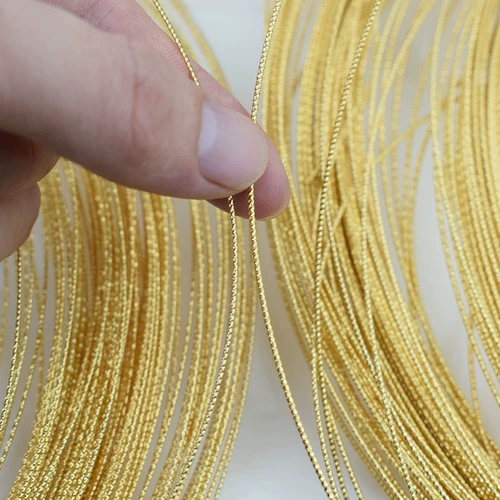 Медные шелковые нитки с косичкой, браслет, серьги, аксессуар, 18 карат, золотой цвет, DIY