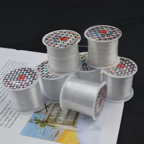 Эластичная прозрачная леска, сумка, кольцо, ожерелье, невидимые шелковые нитки, DIY