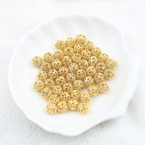 Бусины, украшение-шарик, браслет ручной работы, ожерелье, аксессуар, аксессуары, 18 карат, золотой цвет, 8мм