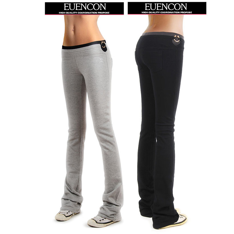 2022 spring new high waist four-season broadleg micro-labrum sports casual pants female straight cylinder expatty slim stretch pants