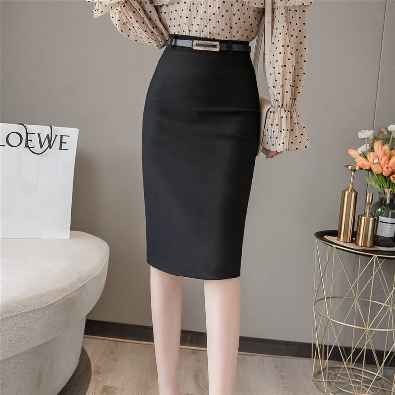 OL career after fork high waist dress female summer thin buttock skirt fashion style black skirt