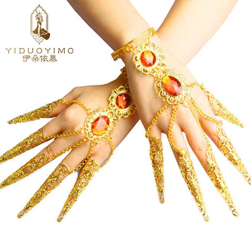 Idoi Mu Belly Dance Accessories Nails Palace Performing Peacock Indian Belly Dance Bracelet
