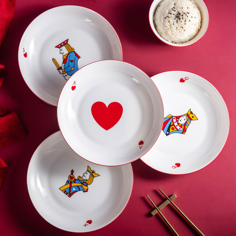 Household ceramics dishes creative plate plate of grilled fish dish sushi plate tray is western food dish fish plate 8"