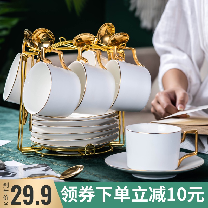 European coffee cup tea cup tea suit British red cup household glass ceramic cups and saucers small cups