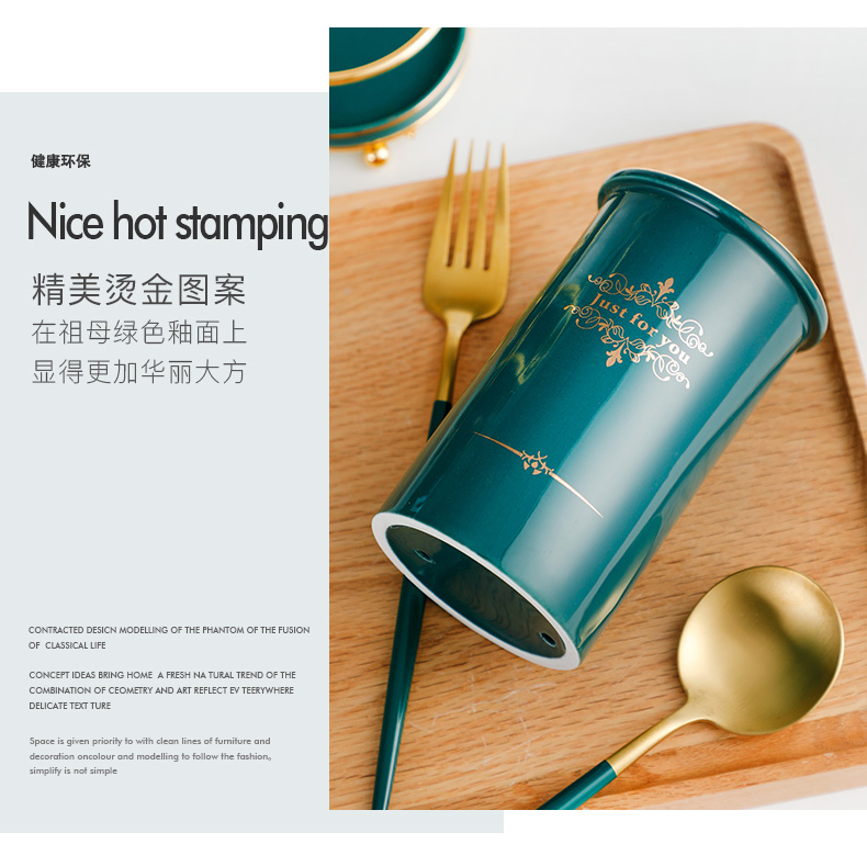 Ceramic chopsticks cage shelf household utensils receive a box of multi - functional kitchen from'm chopsticks spoon the receive tube of waterlogging under caused by excessive rainfall