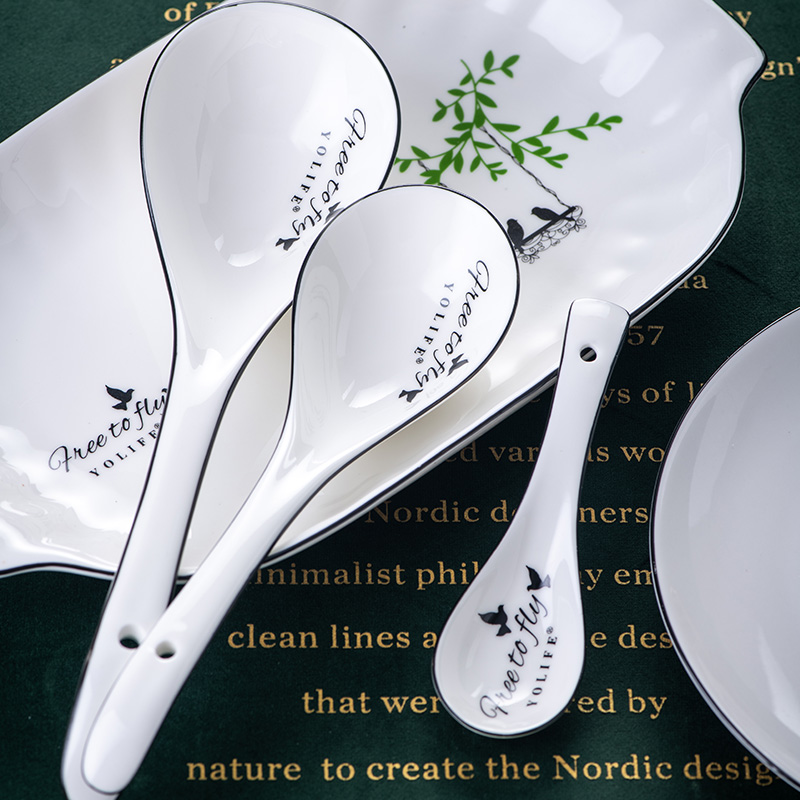 Spoon, household ceramics long handle big Spoon ladle dish porridge Spoon porridge Spoon, run out of hot pot soup Spoon, Spoon, wood