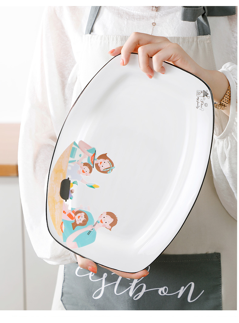 The Original creative ceramic plate dish dish fish dish network home New Year a quotation steak dinner plate package dumplings plate plate of a rectangle