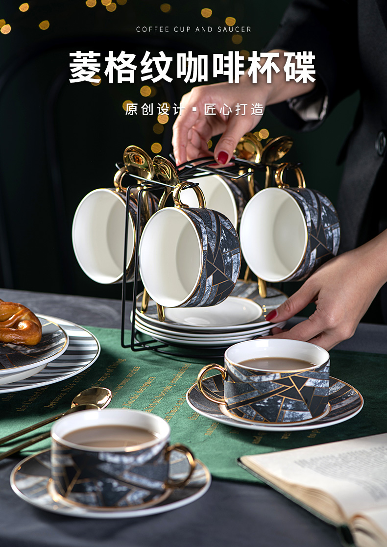 North European style coffee cups and saucers suit ceramic English afternoon tea tea set suit western - style black tea cup cup home