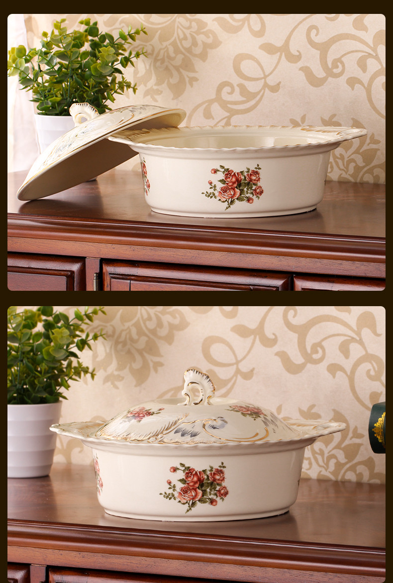 Boil soup pot stew pot with small saucepan domestic large bowl of soup pot ears ceramic soup pot pot soup soup pot