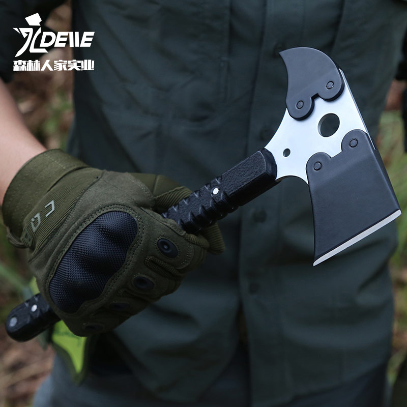 Outdoor axe self-defense machete fine steel axe knife household chip wood big axe open mountain axe field survival engineer axe