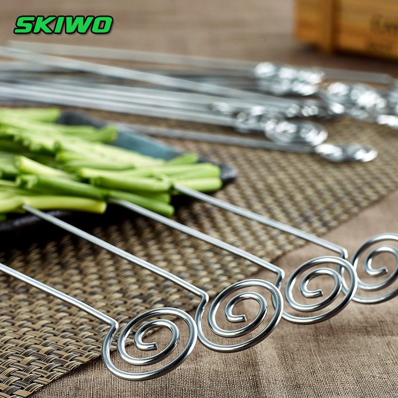Outdoor Barbecue round sign Stainless Steel Barbecue Needle String Sign Goat Meat Bunch Roast iron Sign Barbecue Utensil