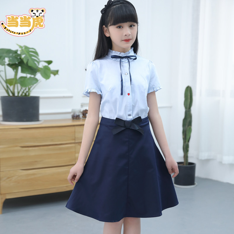 CUHK virgin girl summer dress 2021 new children's 12 skirt net red summer 15-year-old girl dress super ocean school