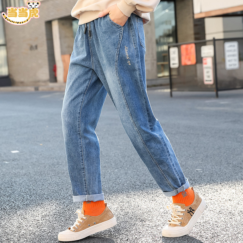 Girls jeans 2020 new autumn children's casual pants 12 middle and large children's Western pants 15-year-old students spring and autumn