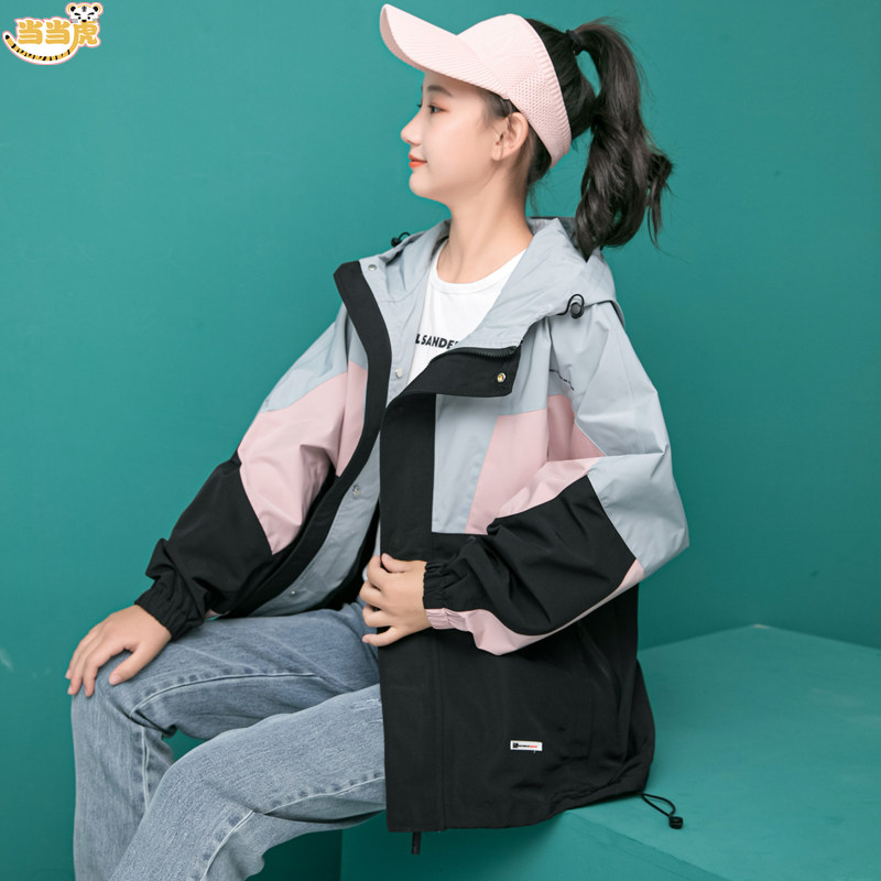 CUHK Girl girl 2022 new 12 Spring autumn season 13 Girls students 15 Relaxed Spring Dress Tooling Jacket Foreign Pie