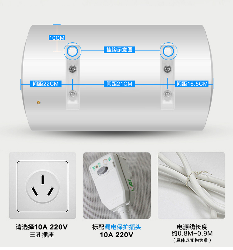 bình nóng lạnh ariston 30l rs Midea Midea F50-15A3 (HI) Máy nước nóng điện gia dụng 50L lít treo tường loại nhỏ lưu trữ - Máy đun nước máy nước nóng lạnh