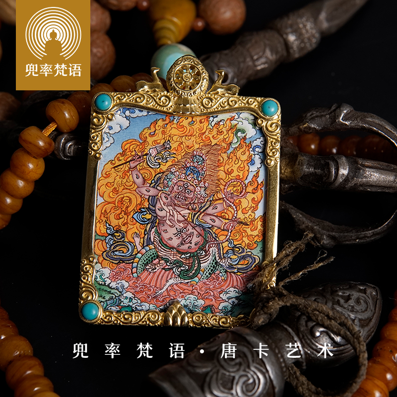 Tusita Sanskrit Tibetan hand-painted Lakla hair care thangka Buddha statue brand amulet mineral pigment micro-tang pendant