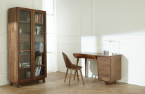 Yi carved solid wood furniture E T vertical drawer desk black walnut hard maple drawer study table simple design wood wax oil