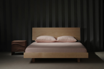 Yike solid wood furniture Tass bed frame black walnut hard maple simple design wood wax oil bedroom home