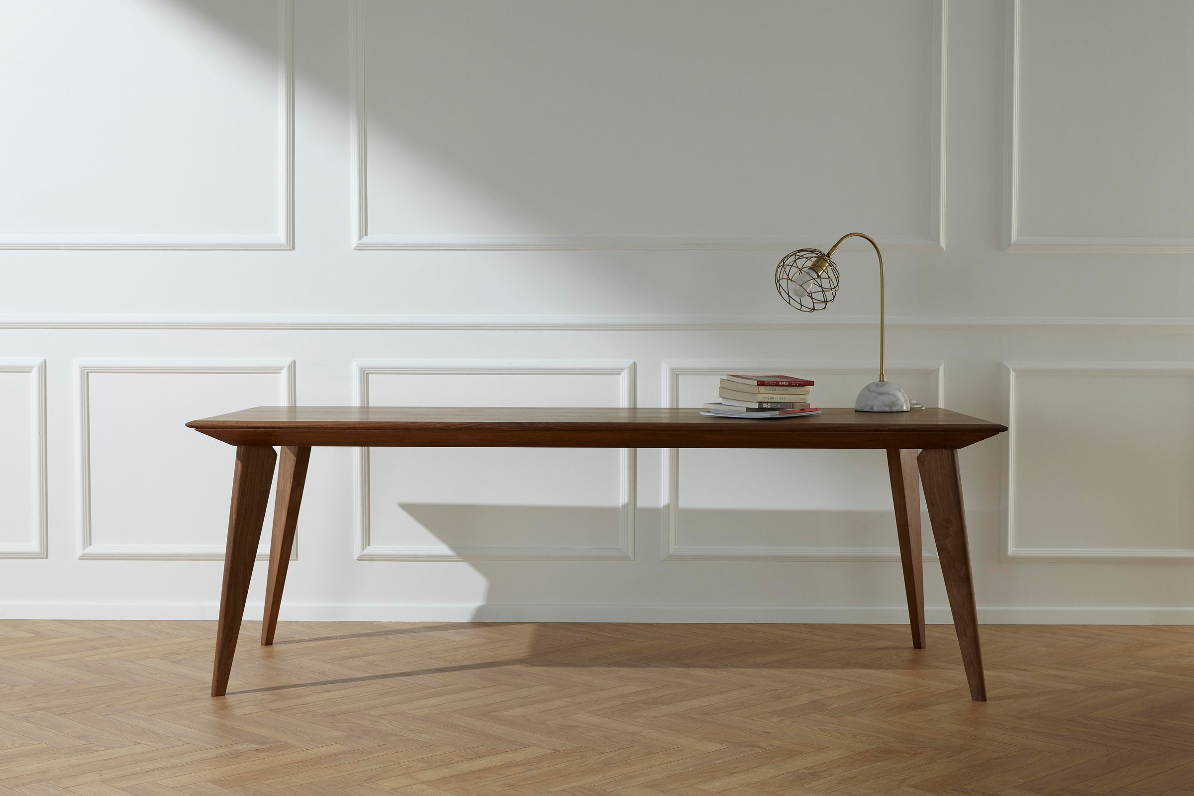 Yi carved solid wood furniture origami table dining table desk black walnut hard maple wood wax oil restaurant household