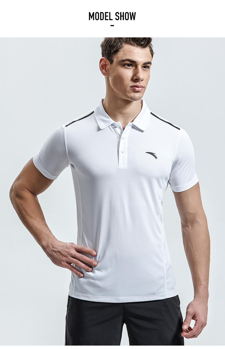 Anta ngắn tay T-Shirt nam nửa tay áo mùa hè thoáng khí và nhanh chóng làm khô POLO áo sơ mi giản dị chạy thể dục thể thao áo phông polo