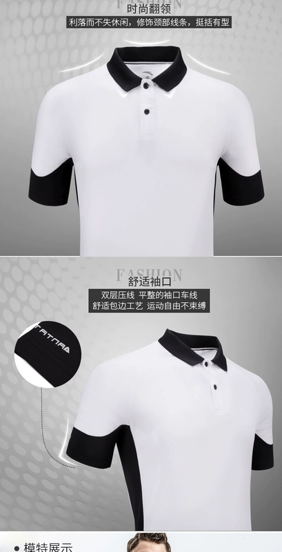 Anta T-shirt nam ngắn tay 2019 mùa hè mới nhanh khô nửa áo ve áo POLO áo sơ mi mỏng thể thao - Áo phông thể thao