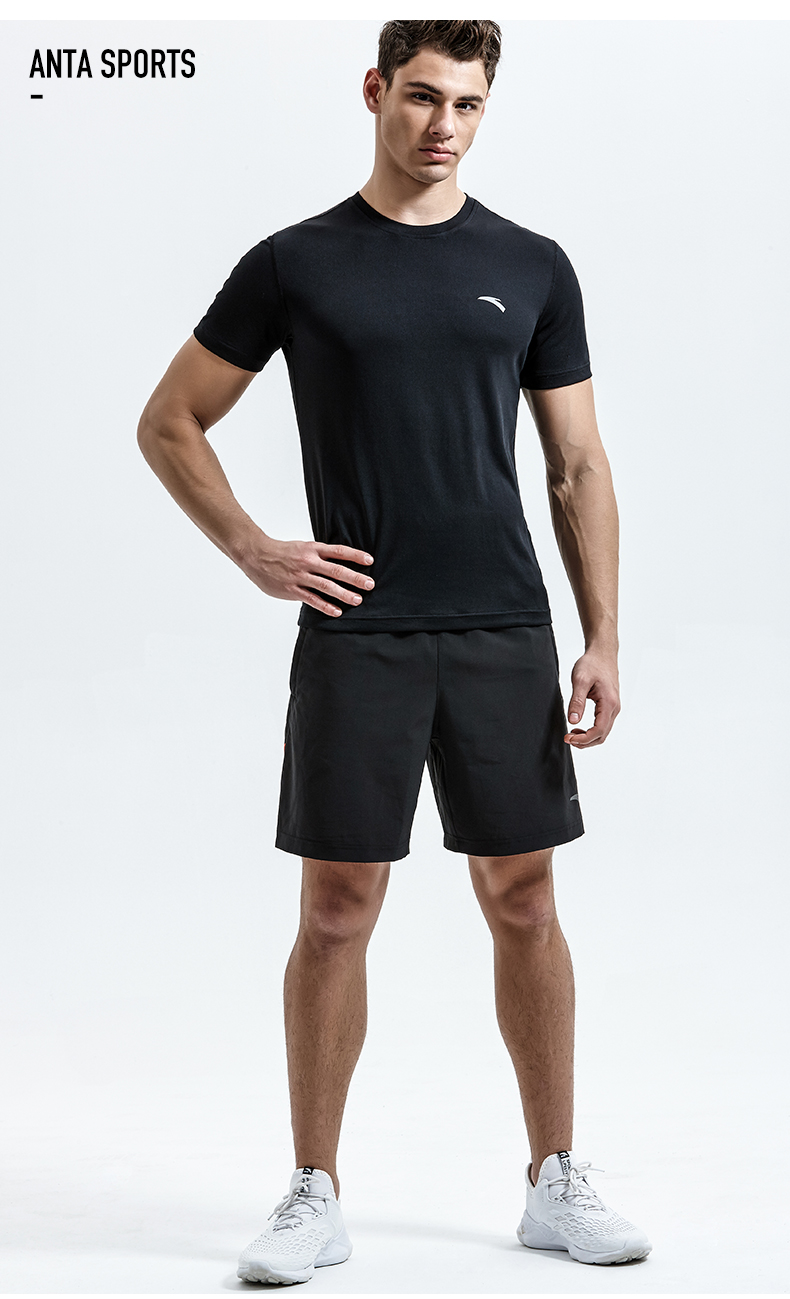 Anta sport suit nam thể thao mùa hè mới mỏng chạy thể dục thoáng khí quần short ngắn tay hai mảnh - Thể thao sau bộ quần áo the thao thu đông nữ