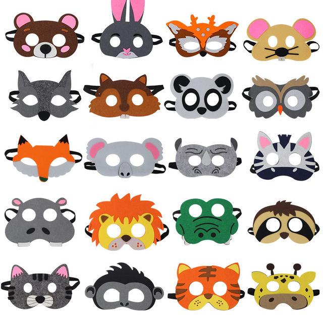 ຫນ້າກາກສັດຂອງເດັກນ້ອຍອະນຸບານການປະຕິບັດ props ກາຕູນສັດ headdress kitten tiger eye mask rabbit headband