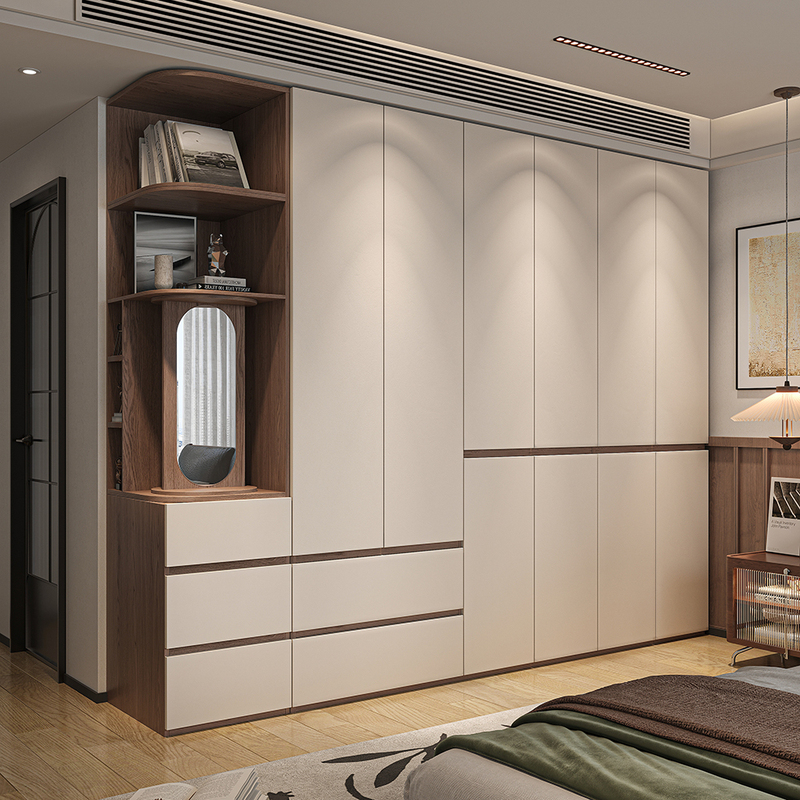 Ousong Board Hand-Free Wardrobe Home Bedroom 18mm Thickeneded Board Combination Cabinet Modern Simple Segmented Wardrobe Ousong Board Hand-Free Wardrobe Home Bedroom 18mm Thickeneded Board Combination Cabinet Modern Simple Segmented Wardrobe