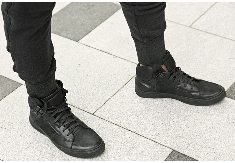 Giày nam mùa đông màu đen Giày cao cổ màu đen Giày thể thao nam màu đen thuần khiết Giày thể thao nam cao cấp hợp thời trang X907 giày bóng rổ Curry