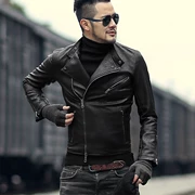 Áo khoác da mùa xuân nam áo khoác ngắn nam giả da mỏng áo khoác da nam hiệp sĩ áo khoác da F7091