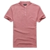 Cotton nguyên chất màu xanh hoàng gia nhỏ đứng cổ áo sơ mi nam mở ngắn tay áo thun nửa tay Henry áo sơ mi nam polo PL-65 polo trắng Polo
