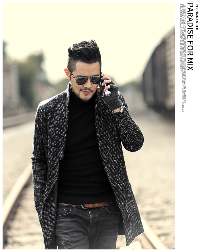 Mùa đông 2018 mới màu đen và xám phối màu denim nam áo khoác nam áo khoác dài áo khoác thủy triều F092 áo phao nam hàn quốc