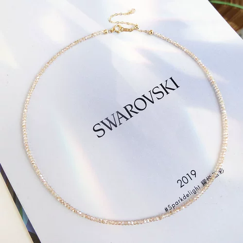 Брендовое оригинальное ожерелье из кварца, цепочка до ключиц, США, 14 карат, (в наличии на складе)