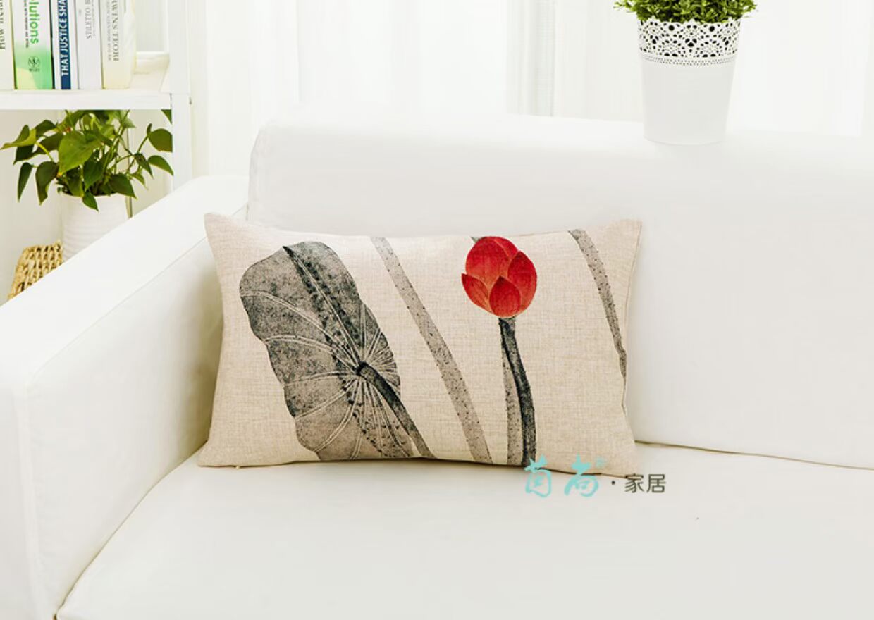 Trung Quốc sofa gối đệm không lõi Trung Quốc sen sen hình chữ nhật retro gối nhà dài trở lại đệm lót ghế tựa lưng