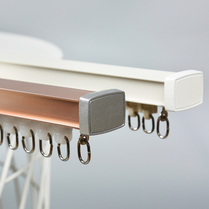 Aluminum alloy curtain rail curtain rod double track single track slide rail pulley slide guide rail top mounted side mounted straight rail