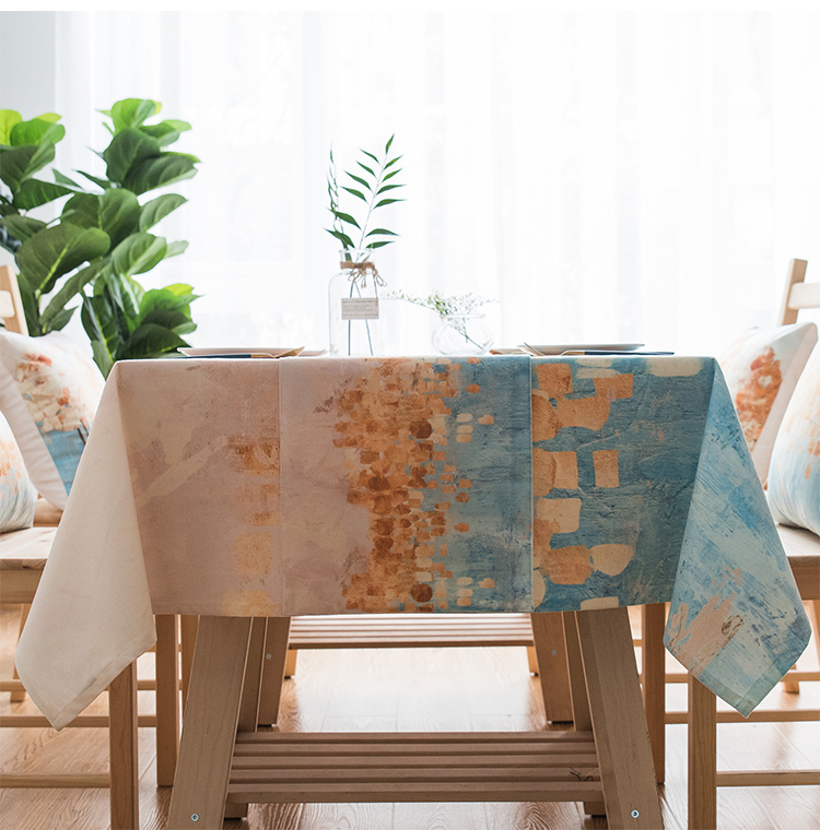 Tối giản Bắc Âu in cotton và khăn trải bàn phòng khách vải hình chữ nhật bàn cà phê khăn trải bàn sáng tạo khăn trải bàn nhà vải khăn trải bàn ghế gỗ